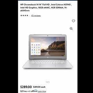 HP Chromebook 14” Full HD Intel Celeron N2940
